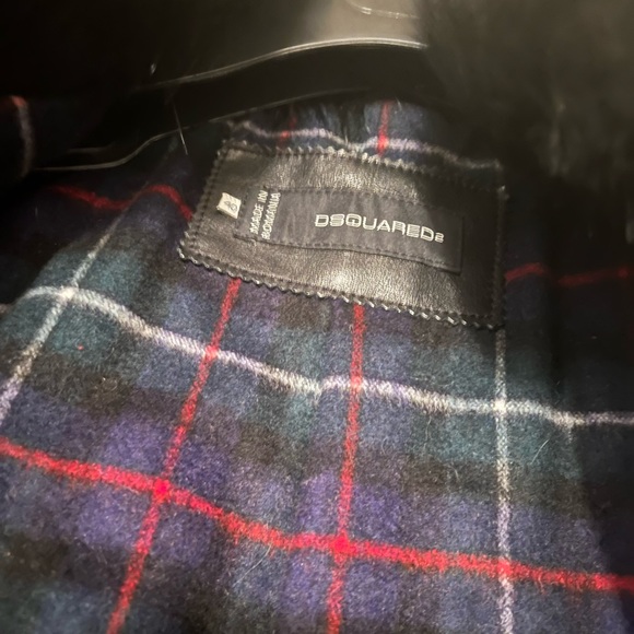 DSQUARED2 Leather Jacket with Removable Fur Colar - Picture 4 of 14